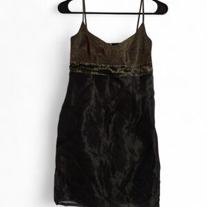 Laundry By Shelli Segal Metallic Black and Gold Dress